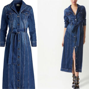 Alice + Olivia Daren Maxi Denim Jacket Dress Large - LKNEW- Worn Once -MSRP $550